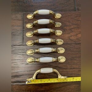 Gold and White Cabinet Handles